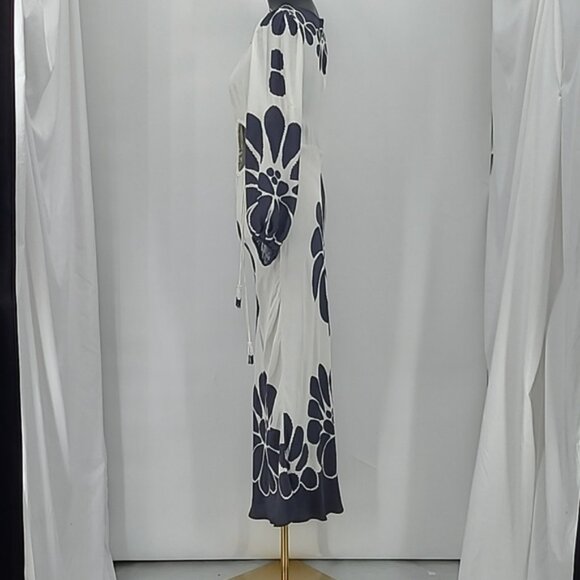 Anthropologie Farm Rio Palermo Elegant Floral Maxi Dress Black and White Size S - Picture 3 of 11